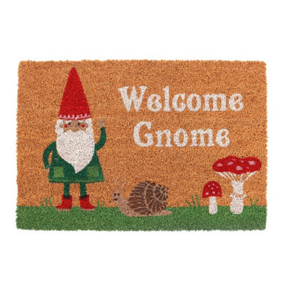  - Something Different Welcome Gnome Door Mat Natural/red/green (One Size)