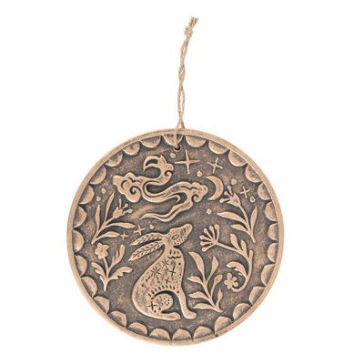 B&Q Bronze Something Different Midnight Hare Terracotta Plaque (One ) 20Cm
