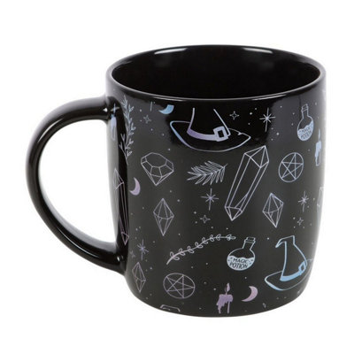 B&Q Black/Blue/Purple Something Different Crystal Witch Printed Mug (One ) 12.2Cm