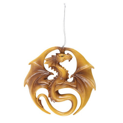  - Anne Stokes Dragon Medal Hanging Ornament Gold/brown (One Size)