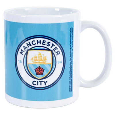  - Manchester City Fc Crest Ceramic Mug White/sky Blue (One Size)