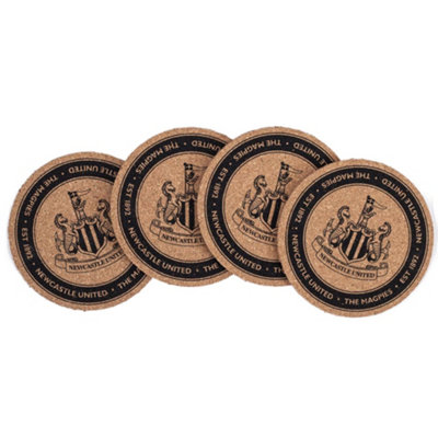  - Newcastle United Fc Crest Coaster Set (Pack Of 4) Brown/black (One Size)