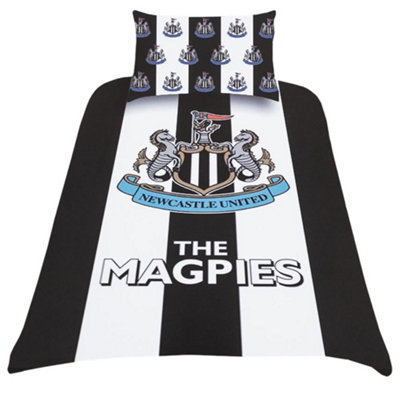  - Newcastle United Fc Stripe Duvet Cover Set Black/white/blue (Single)