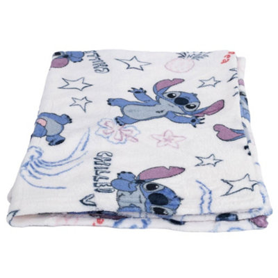 Lilo & Stitch Chilled Vibes Fleece Blanket White/blue/purple (One Size) from B&Q