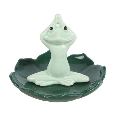 Something Different Unisex Green Yoga Frog Incense Holder In - Image 3