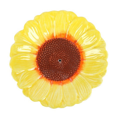 B&Q Yellow/Brown Something Different Sunflower Incense Holder (One ) 10.2Cm