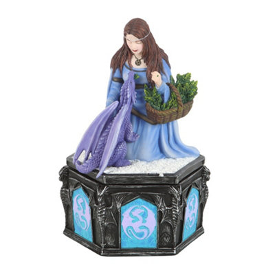 Anne Stokes Dragon Friendship Trinket Box Blue/black (One Size) from B&Q