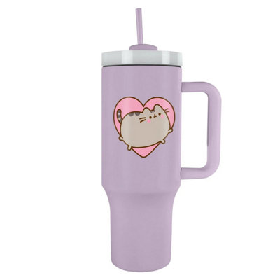 Pusheen Heart 1L Travel Mug Purple (One Size) from B&Q