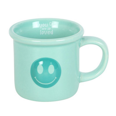 Something Different You Are So Loved Happy Face Mug Blue (One Size) from B&Q