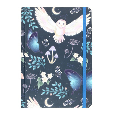 Something Different Night Flight Owl A5 Notebook Blue/white (One Size) from B&Q