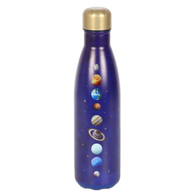 - Something Different Solar System Metal Water Bottle Blue/gold (One Size)
