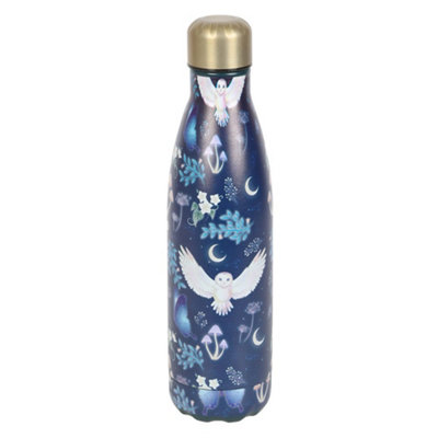 Something Different Night Flight Owl Steel Water Bottle Navy Blue/gold (One Size) from B&Q