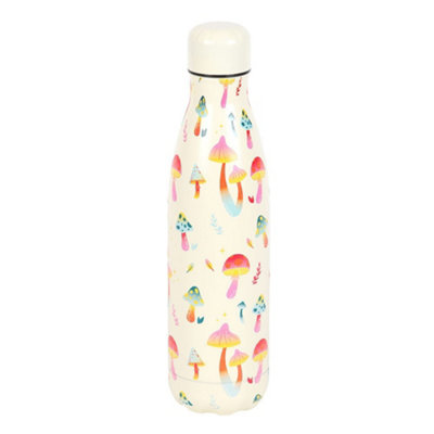 Something Different Funky Fungi Mushroom Steel Water Bottle White/pink/blue (One Size) from B&Q