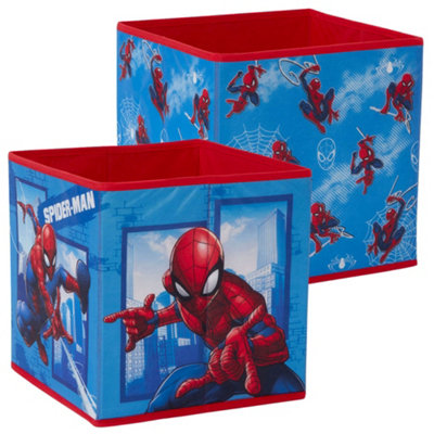Marvel Spider-Man Cube Storage Box (Pack Of 2) Red/blue (One Size) from B&Q