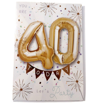 Sensations 40 Today Foil Balloon Gold (One Size) from B&Q