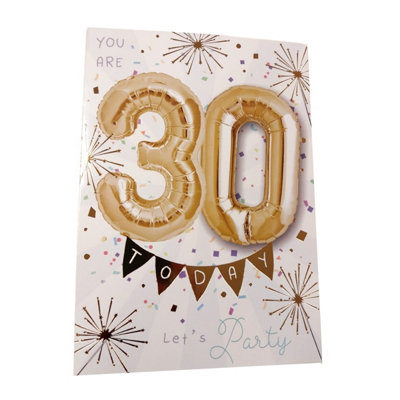 Sensations You Are 30 Today Foil Balloon Gold (One Size) from B&Q