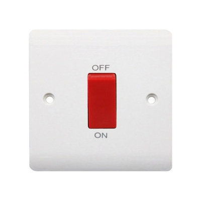 Securlec 1 Gang Square Cooker Switch - White - Image 3