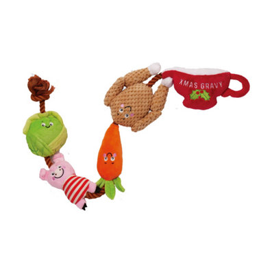 House Of Paws Dinner Christmas Rope Dog Toy Multicoloured (One Size) from B&Q