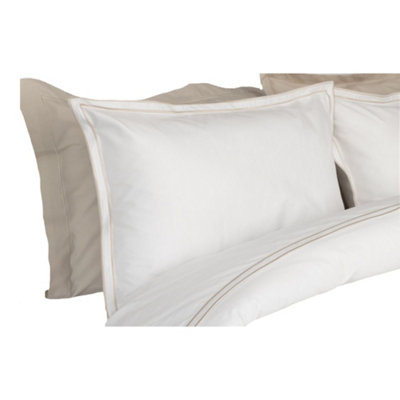 Belledorm Savoy Oxford Pillowcase Oyster (76Cm X 51Cm) from B&Q
