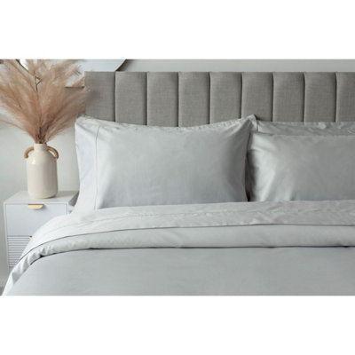 Belledorm Embroidered Ail Egyptian Cotton Pillowcase Platinum (75Cm X 50Cm) from B&Q