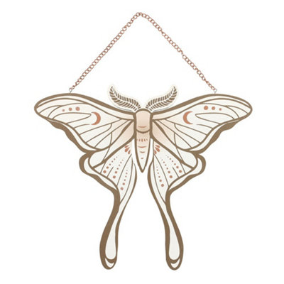  - Something Different Luna Moth Hanging Sign Brown/white (One Size)