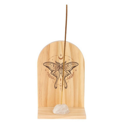 Something Different Natural Luna Moth Wooden Incense Holder Shelf Beige (One Size) from B&Q