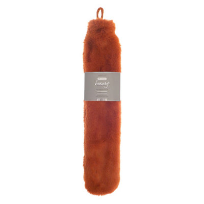  - Ribbon Super Luxury Long Faux Fur Hot Water Bottle And Cover Bronze (One Size)