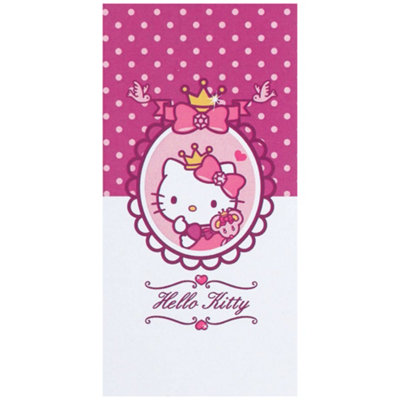 Hello Kitty Velour Beach Towel Baby Pink (One Size) from B&Q
