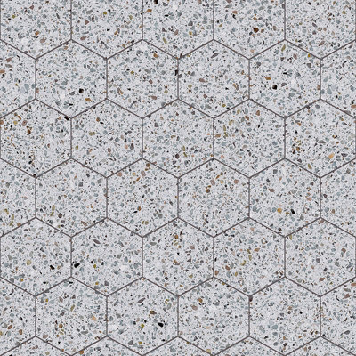 B&Q - Grey Terrazzo Hexagon Tile Vinyl By  (3M X 4M)