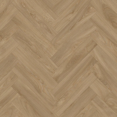 Cedar Oak Herringbone Vinyl By Remland (7M X 3M) from B&Q