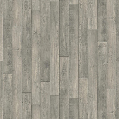 New Homestyle Rustic Oak Dark Grey Vinyl By Remland (7M X 3M) from B&Q