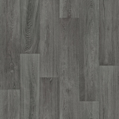 Dark Grey Oak Vinyl By Remland (7M X 3M) from B&Q