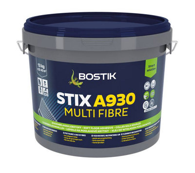 Bostik Stix A930 Multi Fibre High Temperature Vinyl & Lvt Adhesive (13Kg Tub) (Pack Of 5) from B&Q