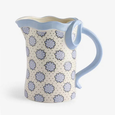 Cath Kidston Unisex White Blue Bow Ceramic Jug Vase 30Cm In - Image 6