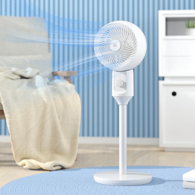 Homcom 9 Inch Air Circulator Fan 70 Degree Oscillation Carry Handle White from B&Q
