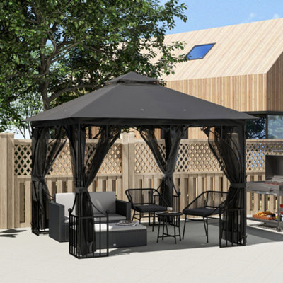 Outsunny Gazebo Party Tent Canopy Sun Shade For Patio Garden 3X3(M) from B&Q
