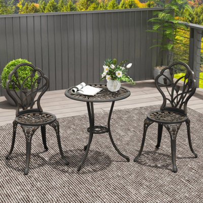 B&Q -  3 Piece Bistro SetAluminium Garden Furniture With Umbrella Hole