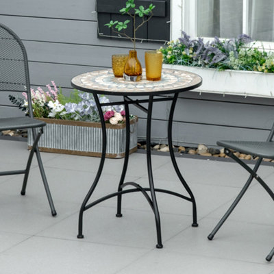 Outsunny 60Cm Mosaic Round Bistro Table Outdoor Garden Side TableGreen from B&Q