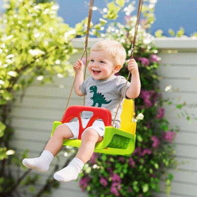 B&Q -  3 In 1 Kids Swing SeatAdjustable Toddler Swing ChairGreen
