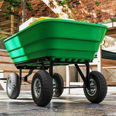 Outsunny Set Of Four 10" Pneumatic Wheels For Barn Carts, Garden Cart Black - Image 5