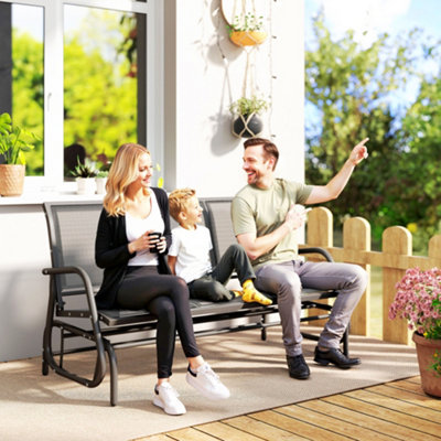 Outsunny 3-Seat Glider Rocking Chair For 3 People Garden Bench Grey from B&Q