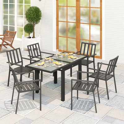 Outsunny Extendable Outdoor Dining Table Patio TableClear from B&Q