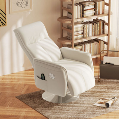Homcom Massage Reclining Chair With Adjustable BackrestCream White from B&Q