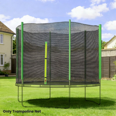 Sportnow 10Ft Trampoline Net Replacement Safety Net With Zipped DoorGreen from B&Q
