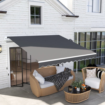 Outsunny 2.95 X 2.5M Canopy Sun Shade Shelter With Crank HandleDark Grey from B&Q