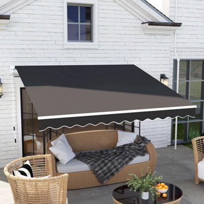 Outsunny 2.95 X 2.5M Canopy Sun Shade Shelter With Crank HandleBlack from B&Q