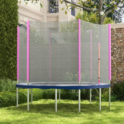 Sportnow Pink Trampoline Net Replacement Safety Net With Zipped Door, 10Ft