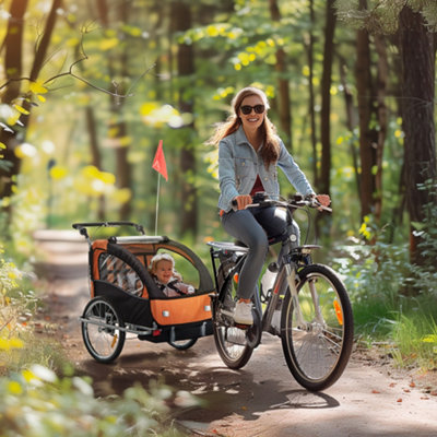 B&Q -  2 Seat Bike Trailer With 5 Point HarnessFor 18+ MonthsRed