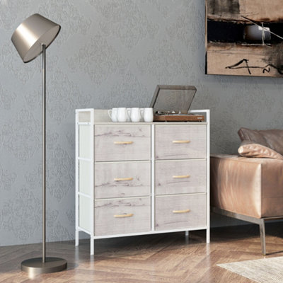 Homcom Bedroom Chest Of Drawers 6 Drawer Dresser W/ ShelfNatural from B&Q
