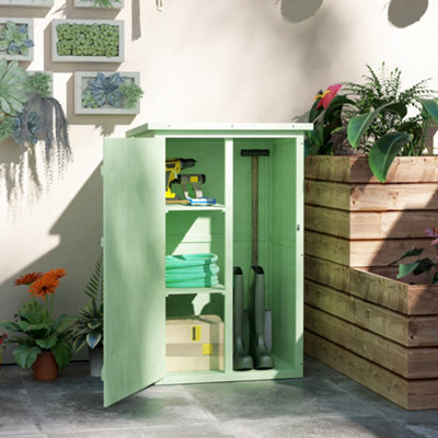 Outsunny Unisex Green Garden Shed Outdoor Tool Storage W/ 2 Shelve 75 X 56 X115cm In | : Size 75 - Image 6